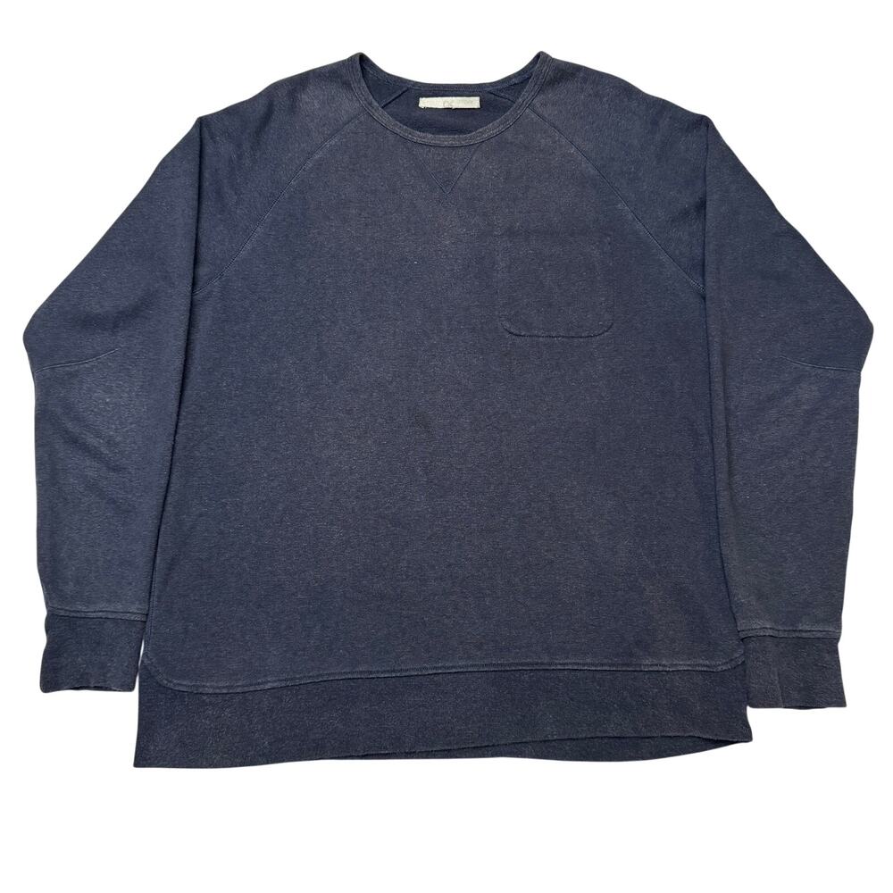 Outerknown Sweatshirt Hemp Recycled Poly Mens XL Navy Blue Pocket Minimalist